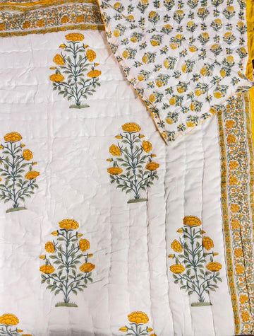 Premium Hand Block Jaipuri Cotton Razai (Quilts)