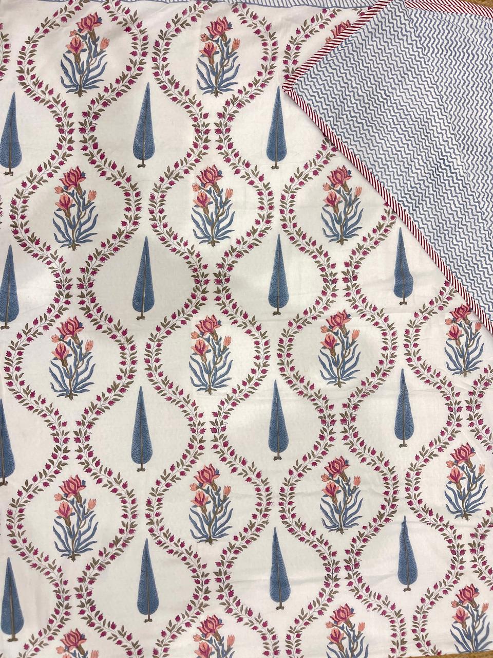 Premium Hand Block Jaipuri Cotton Razai (Quilts)