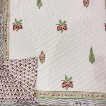 Premium Hand Block Jaipuri Cotton Razai (Quilts)