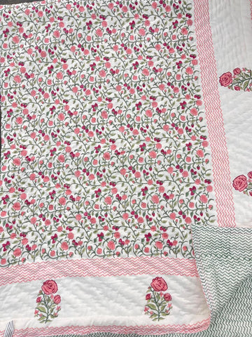 Premium Hand Block Jaipuri Cotton Razai (Quilts)