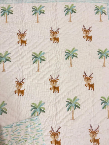 Kids Series Reversible Hand Block Jaipuri Cotton Razai (Quilts)