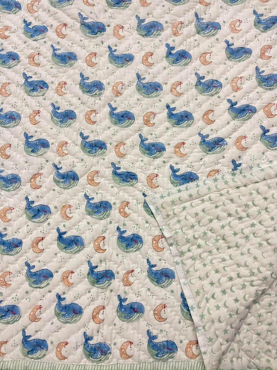 Kids Series Reversible Hand Block Jaipuri Cotton Razai (Quilts)