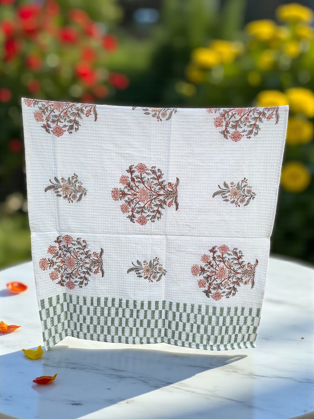 Hand Block Cotton Honeycomb Towel (Boota)