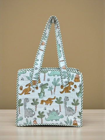 Hand Block Quilted Tote Summer/ Tiffin/Picnic/ Multipurpose Bag (Kids Series)