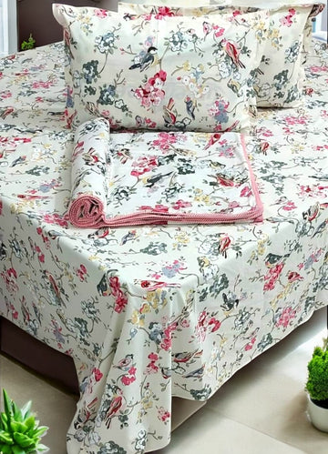 Cotton Bedsheet with Dohar Set Combo