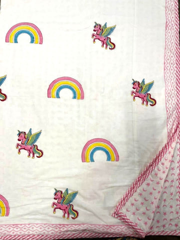 Hand Block Mul Cotton Soft AC Comforter (Kids Dohar)