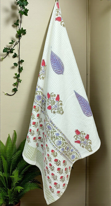 Hand Block Cotton Honeycomb Towel