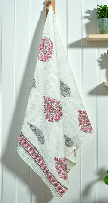 Hand Block Cotton Honeycomb Towel