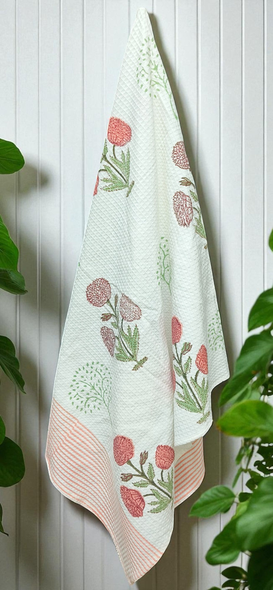 Hand Block Cotton Honeycomb Towel
