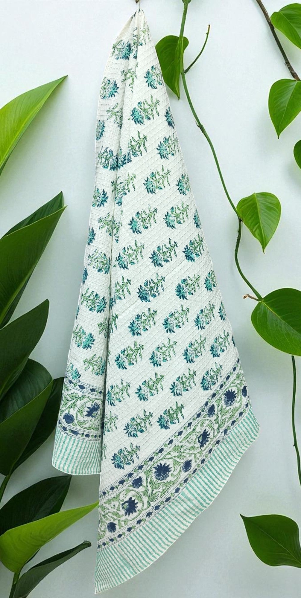 Hand Block Cotton Honeycomb Towel