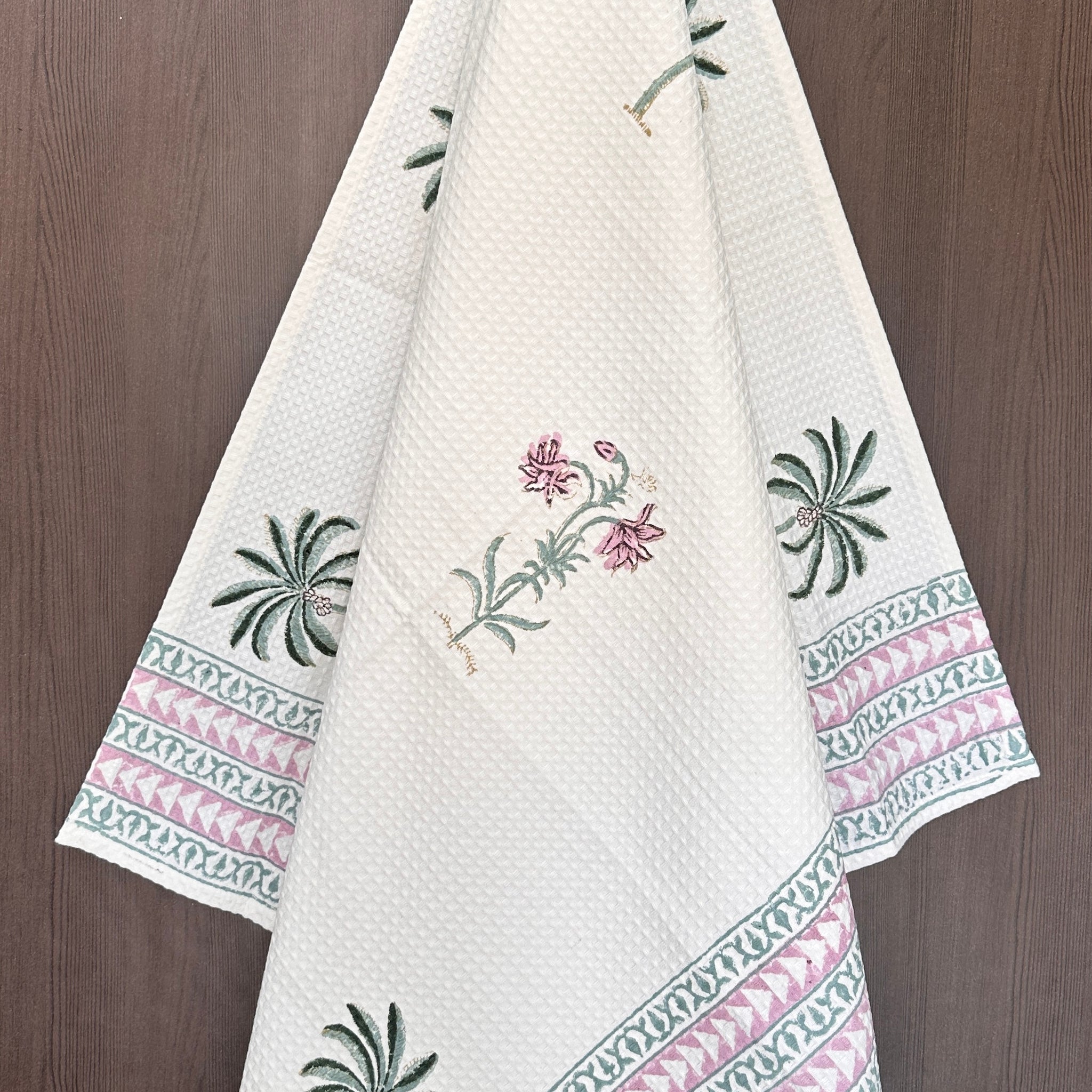 Hand block Cotton Honeycomb Towel