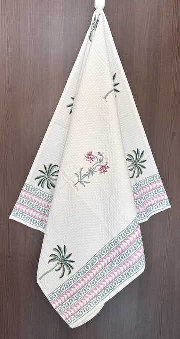 Hand block Cotton Honeycomb Towel