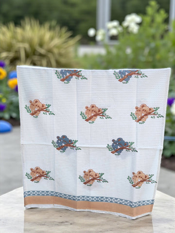Hand Block Cotton Honeycomb Towel Kids Design (Trendy Koala)