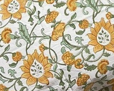 Hand Block Percale Cotton King Size Premium Bedsheet.