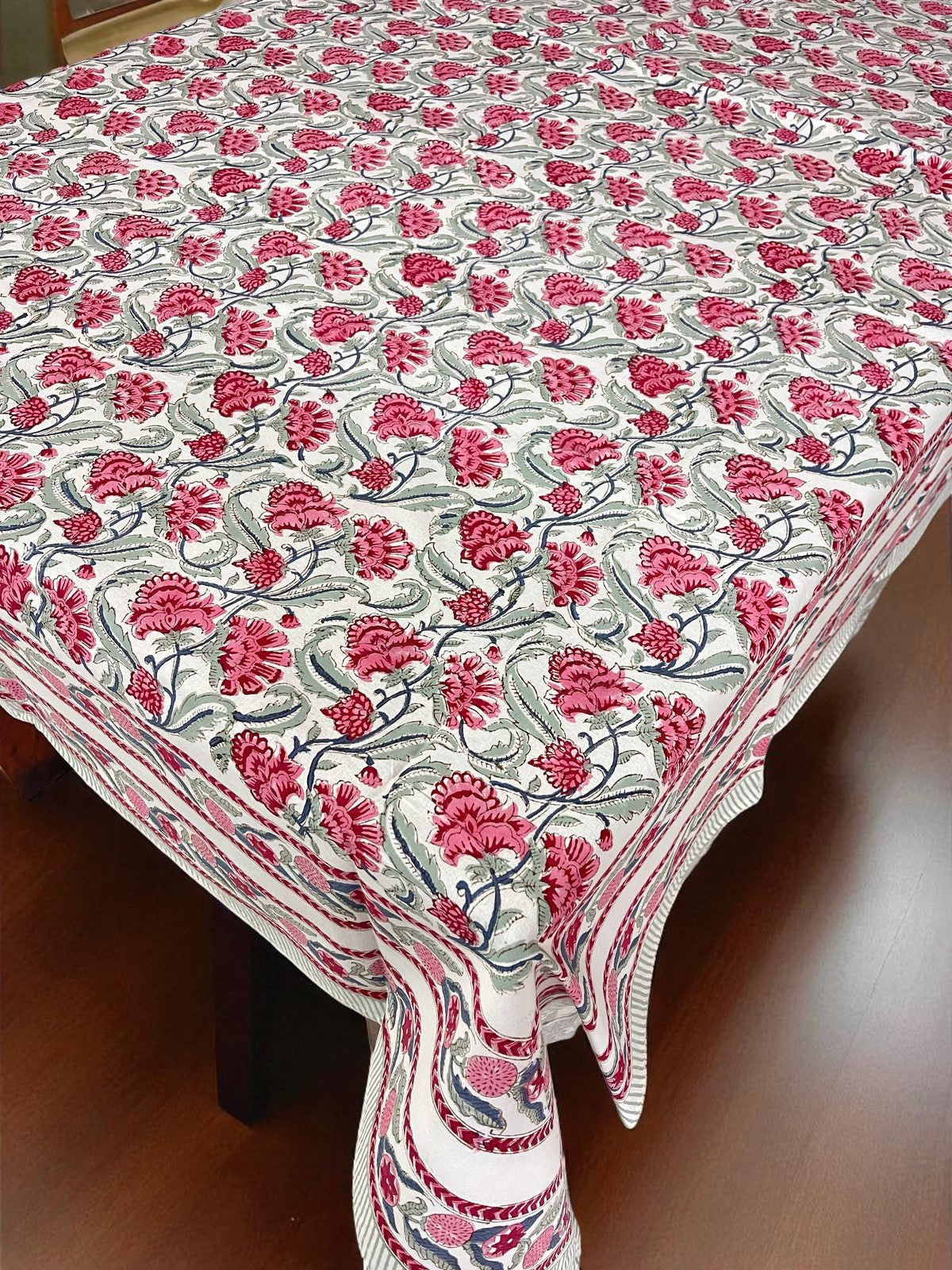 Premium Cotton Hand Blocked Table Cloth – 60x90 Inches