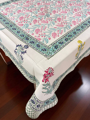 Premium Cotton Hand Blocked Table Cloth – 60x90 Inches