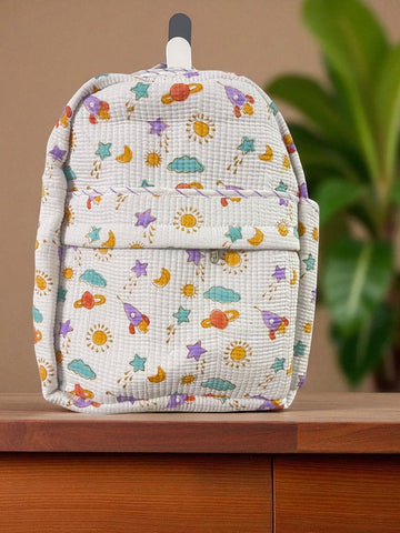 Handblock print Quilted Cotton Backpack