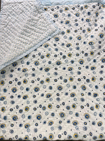 Kids Series Reversible Hand Block Jaipuri Cotton Razai (Quilts)