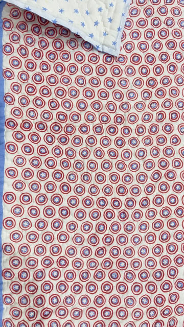 Kids Series Reversible Hand Block Jaipuri Cotton Razai (Quilts)