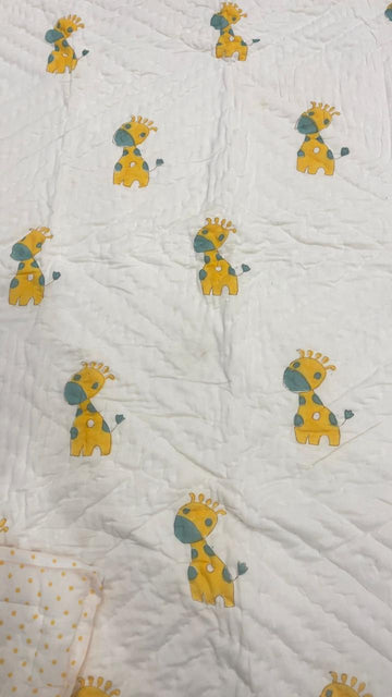Kids Series Reversible Hand Block Jaipuri Cotton Razai (Quilts)
