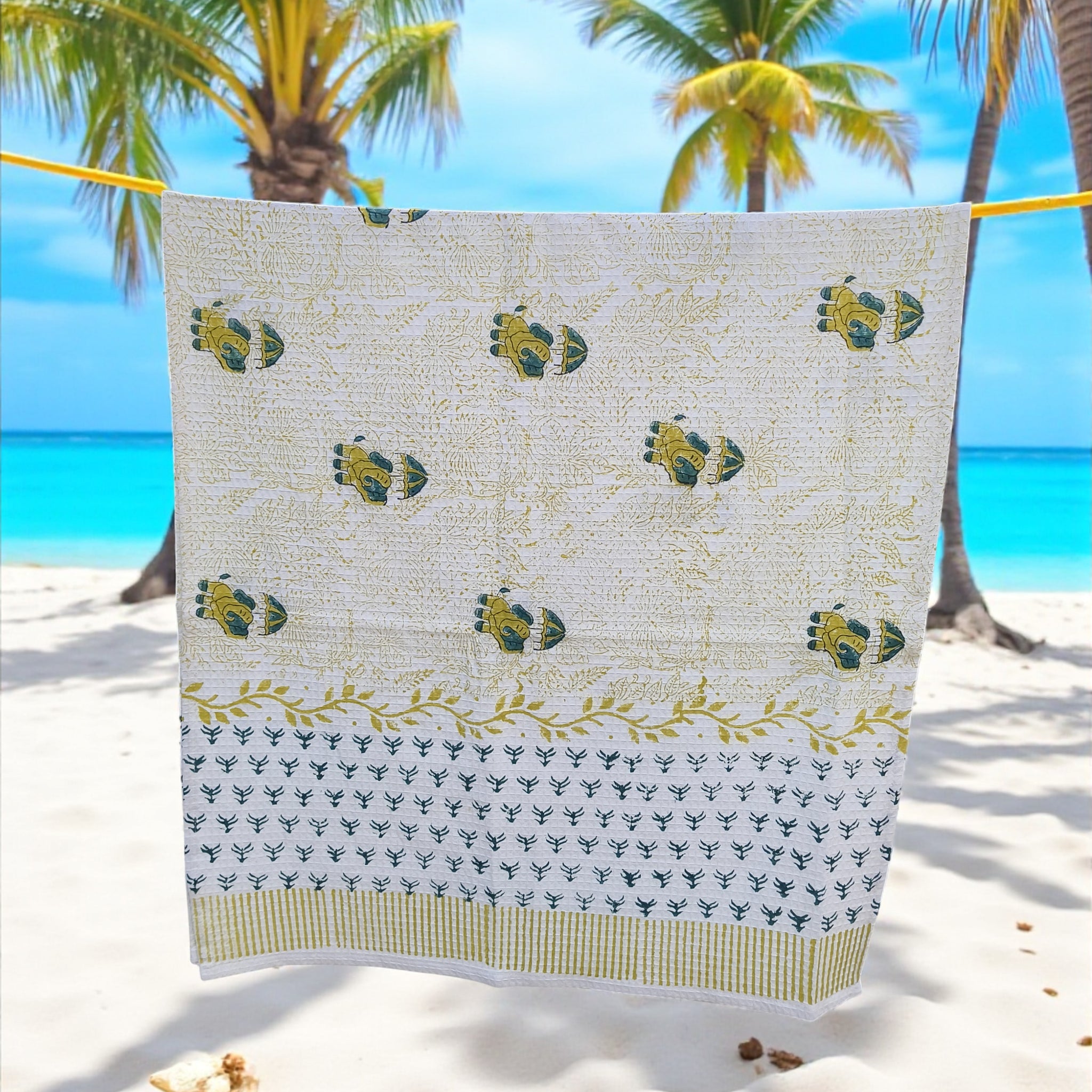 Hand Block Cotton Honeycomb Towel Kids Design
