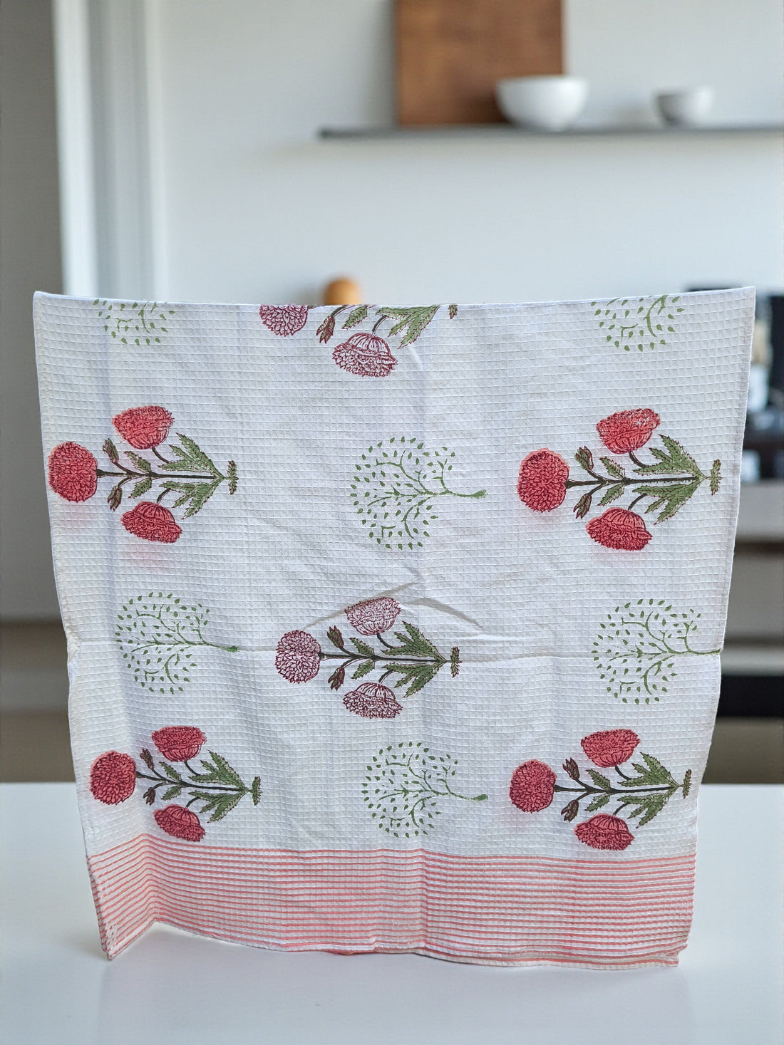 Hand Block Cotton Honeycomb Towel