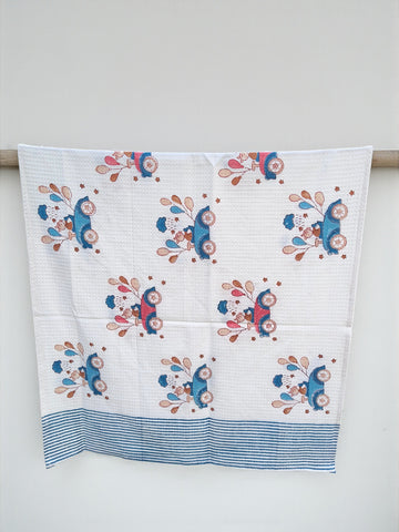 Hand Block Cotton Honeycomb Towel Kids Design (Joy Ride)